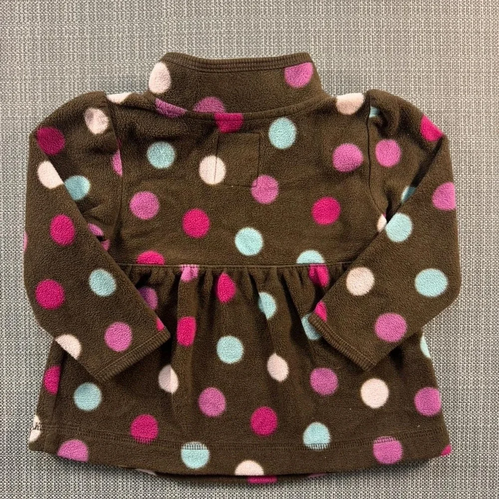 Old Navy Brown polka dot fleece jacket